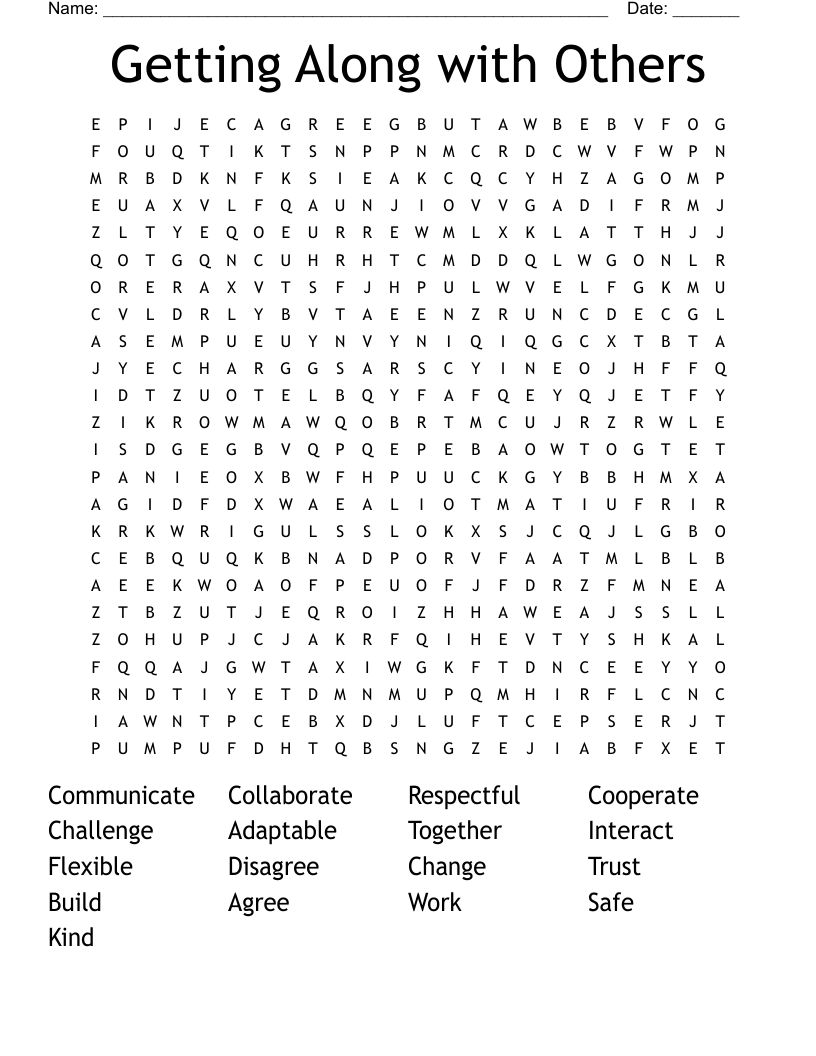 Getting Along with Others  Word Search