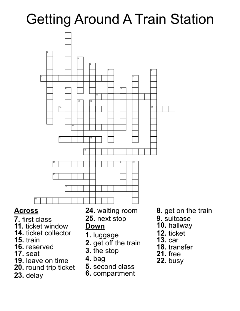Getting Around A Train Station Crossword