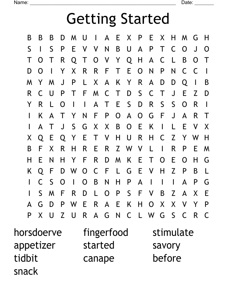 Getting Started Word Search