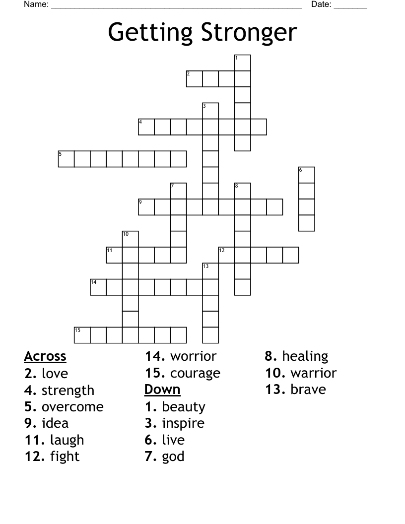 Getting Stronger Crossword
