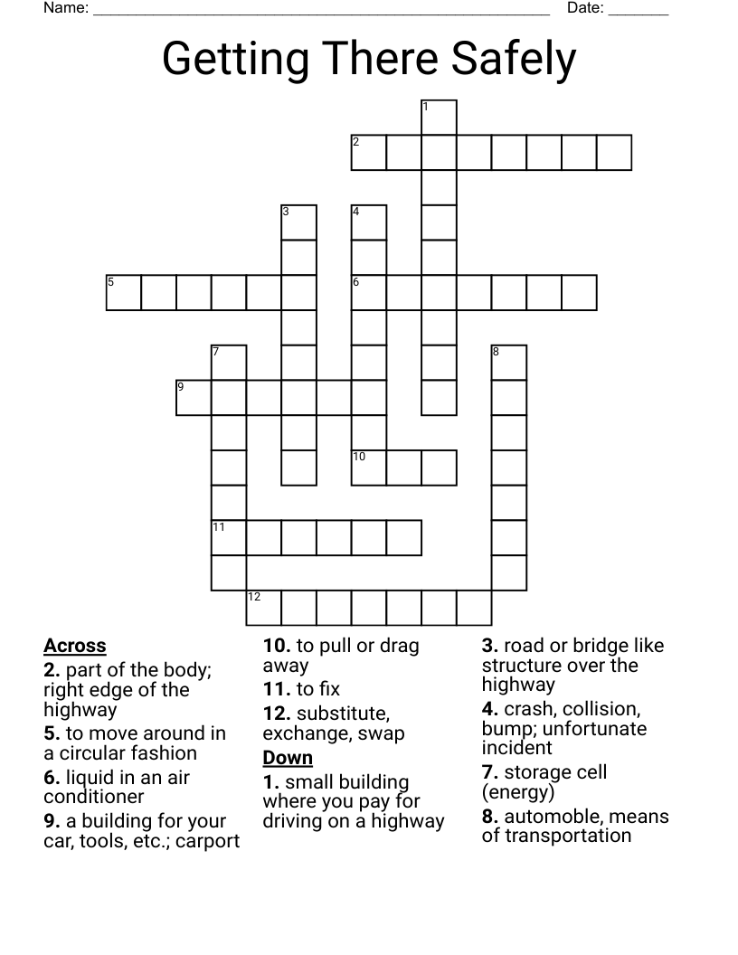 Getting There Safely Crossword