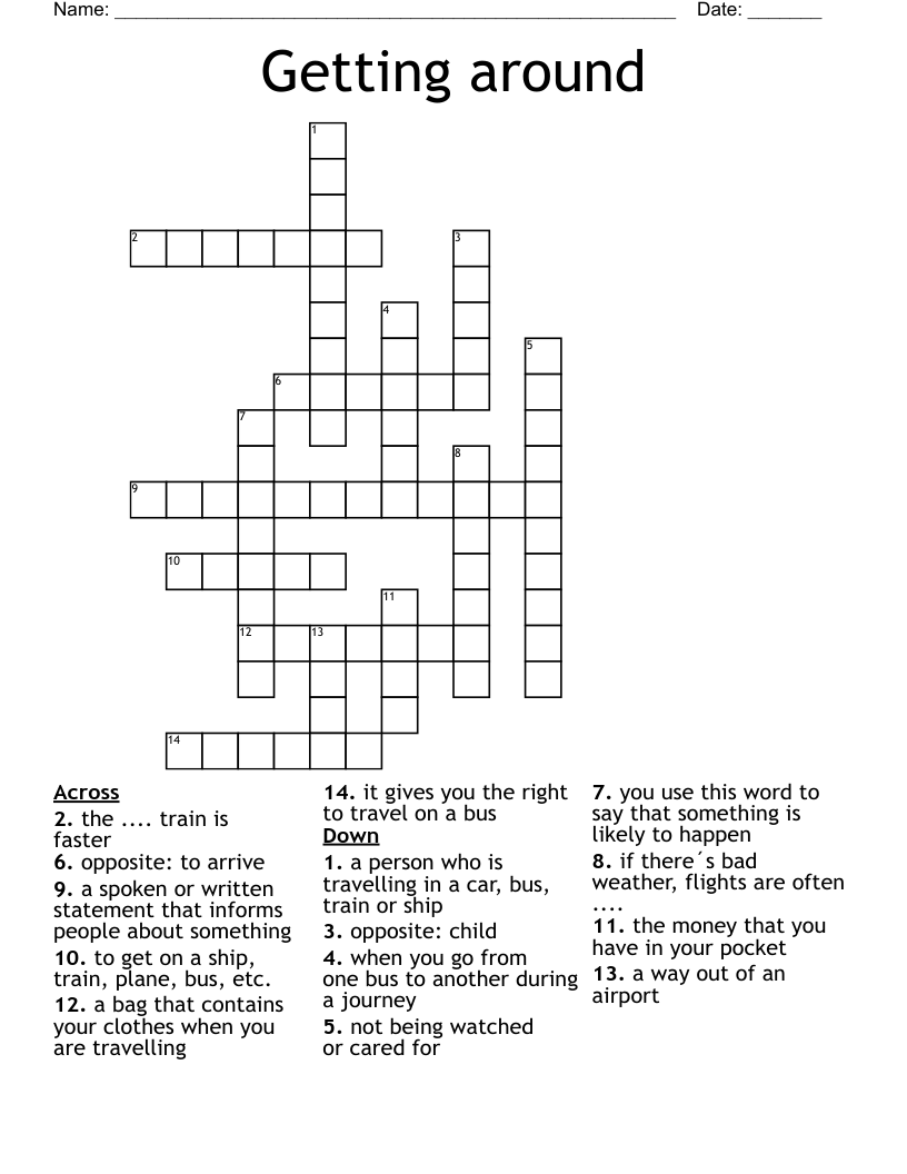 Getting around Crossword