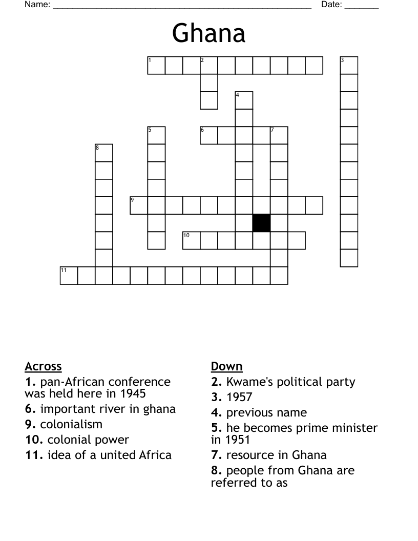 Ghana Crossword
