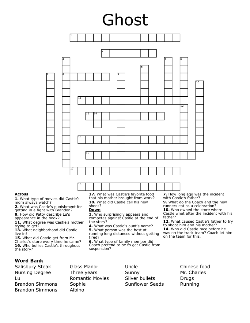 Ghost Crossword