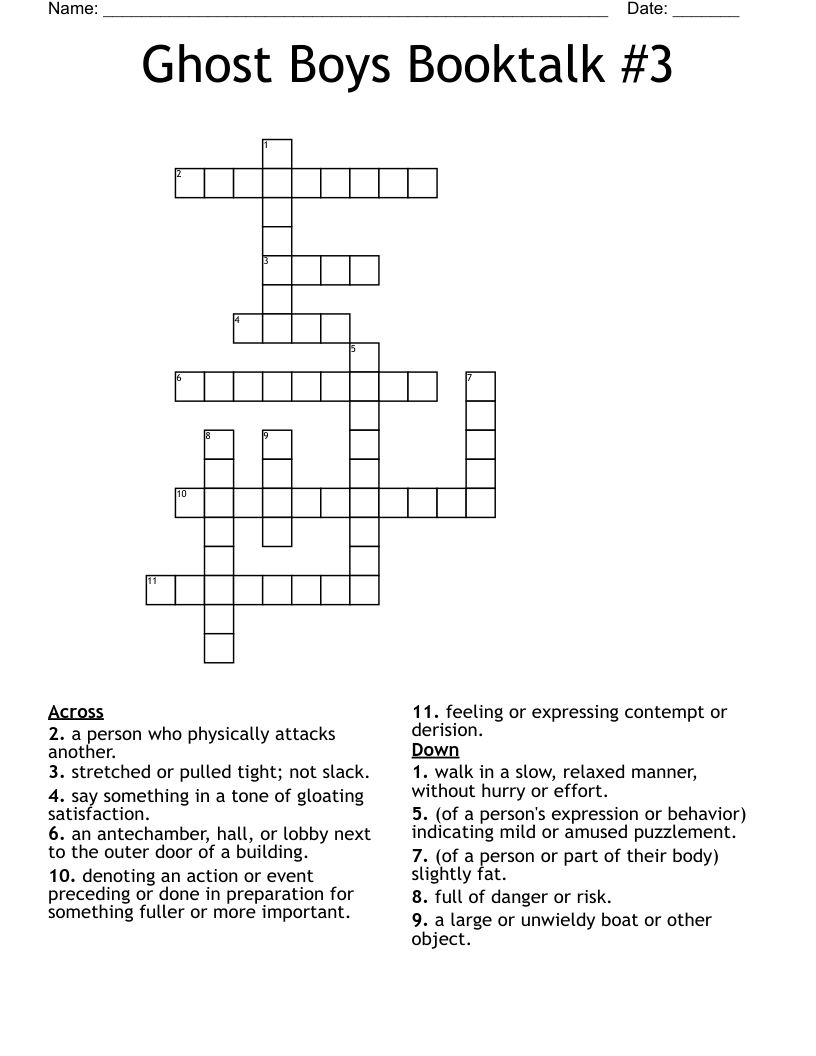 Ghost Boys Booktalk #3 Crossword