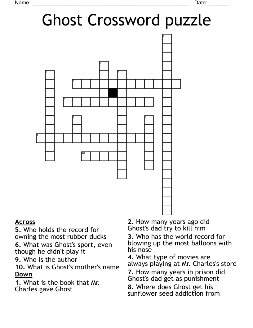Ghost Crossword puzzle