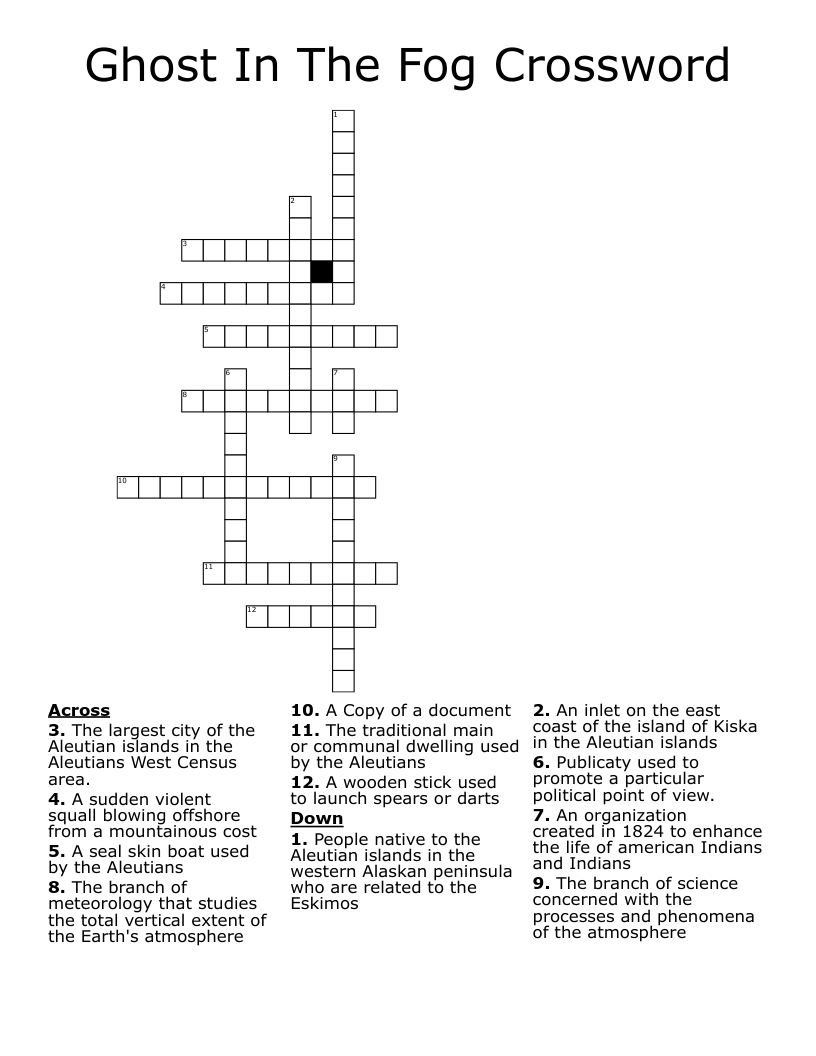 Ghost In The Fog Crossword