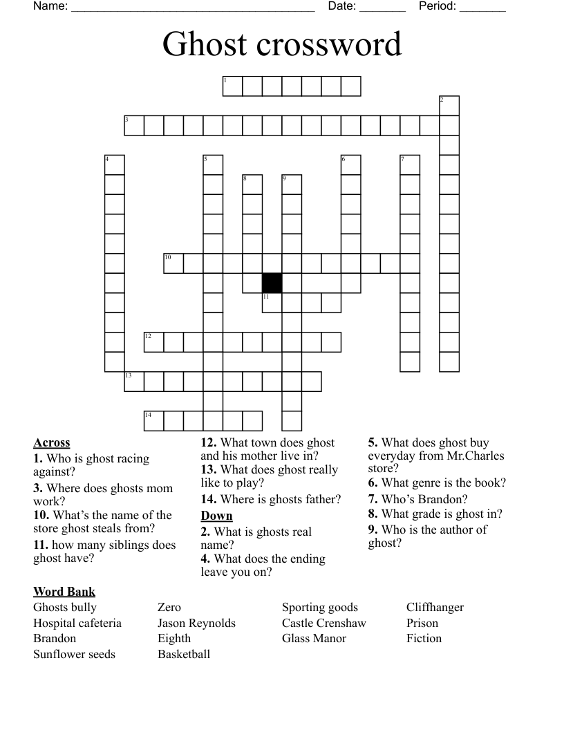 Ghost crossword 