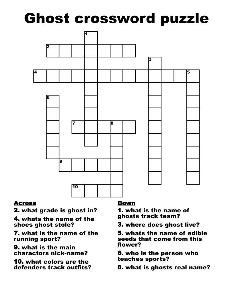 Ghost crossword puzzle