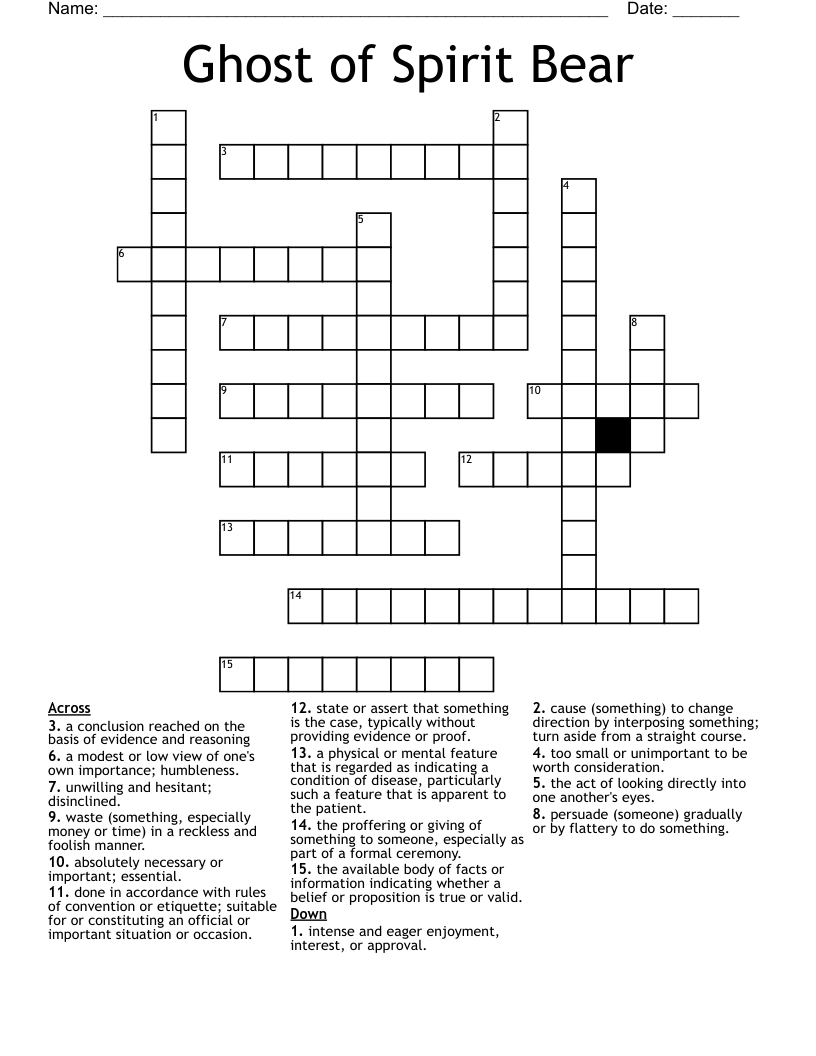 Ghost of Spirit Bear  Crossword