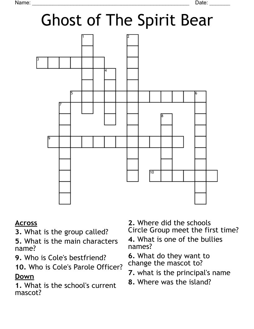 Ghost of The Spirit Bear Crossword