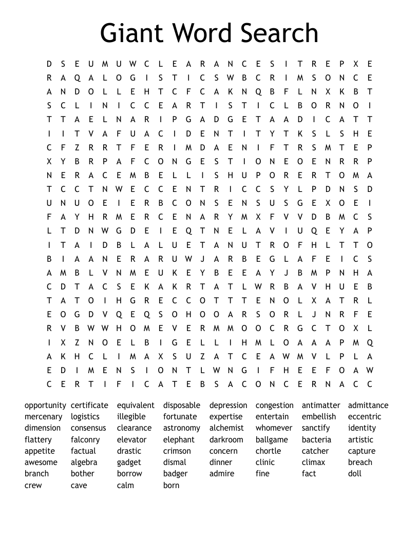 Giant Word Search