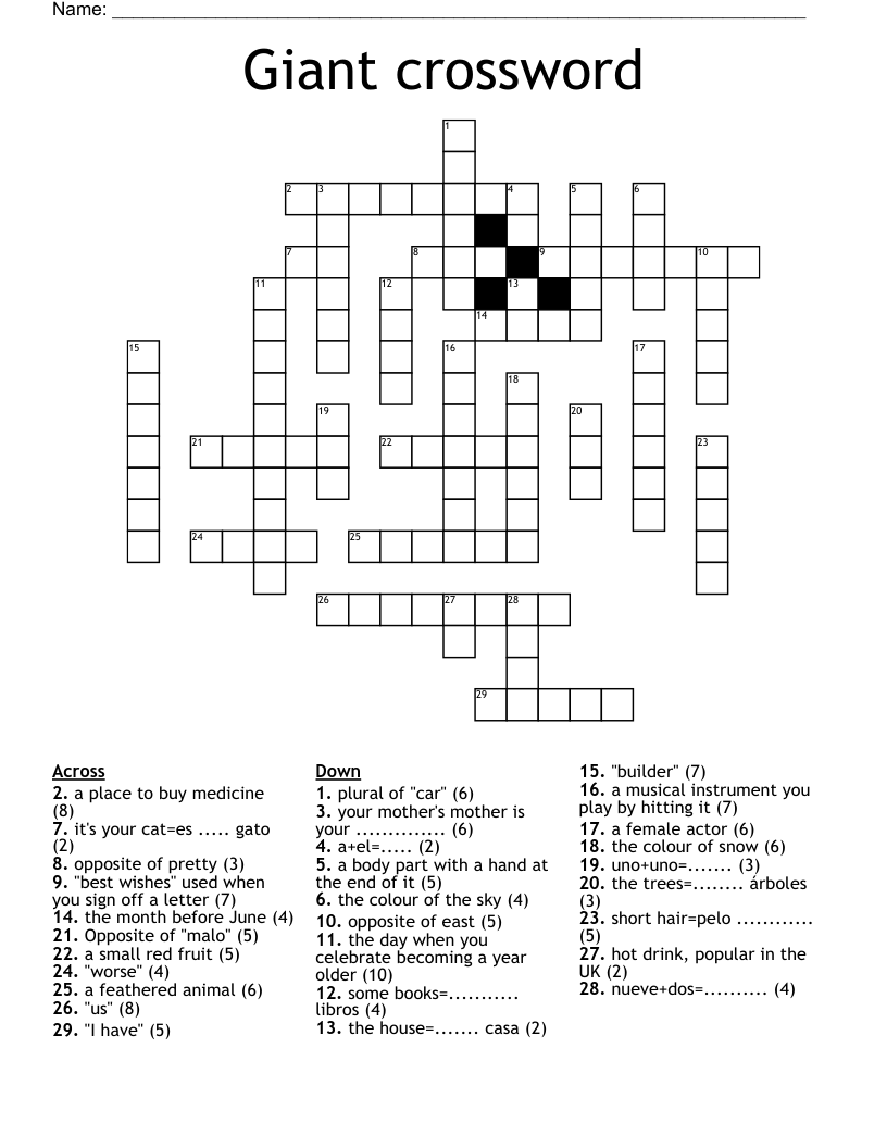 Giant crossword