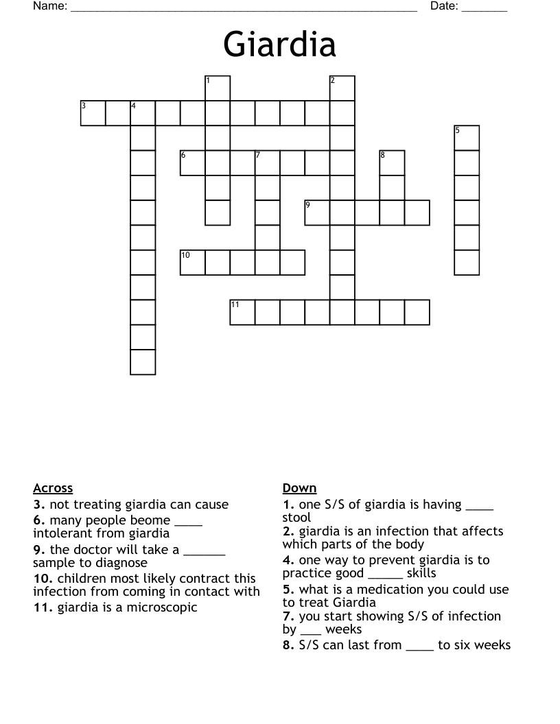 Giardia Crossword