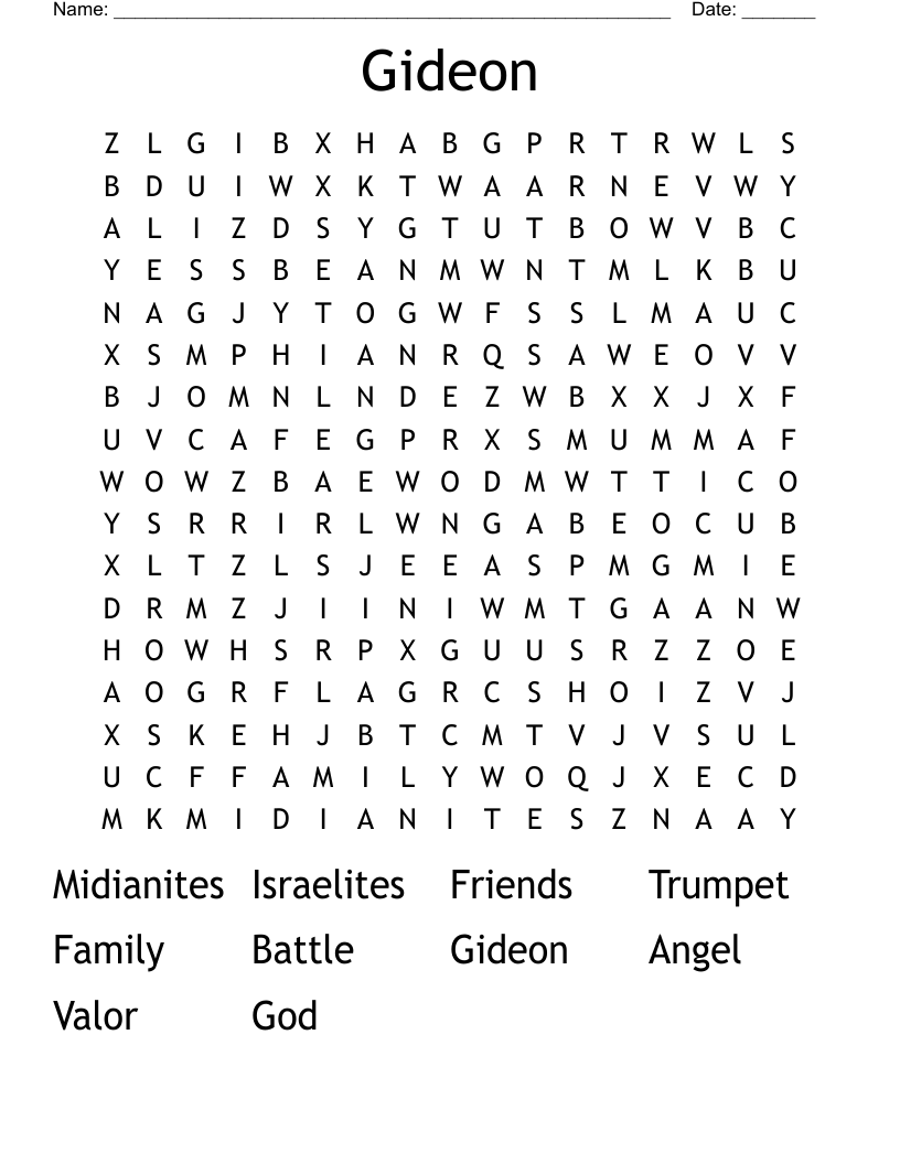 Gideon Word Search