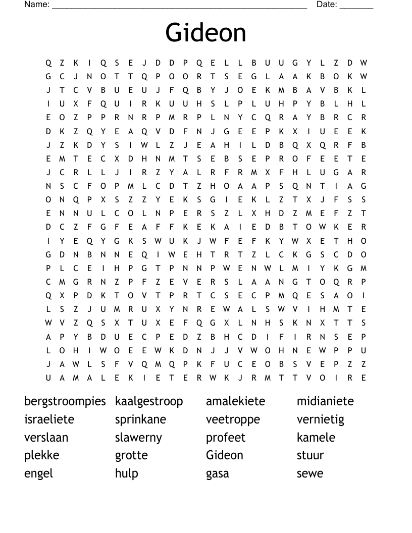 Gideon Word Search