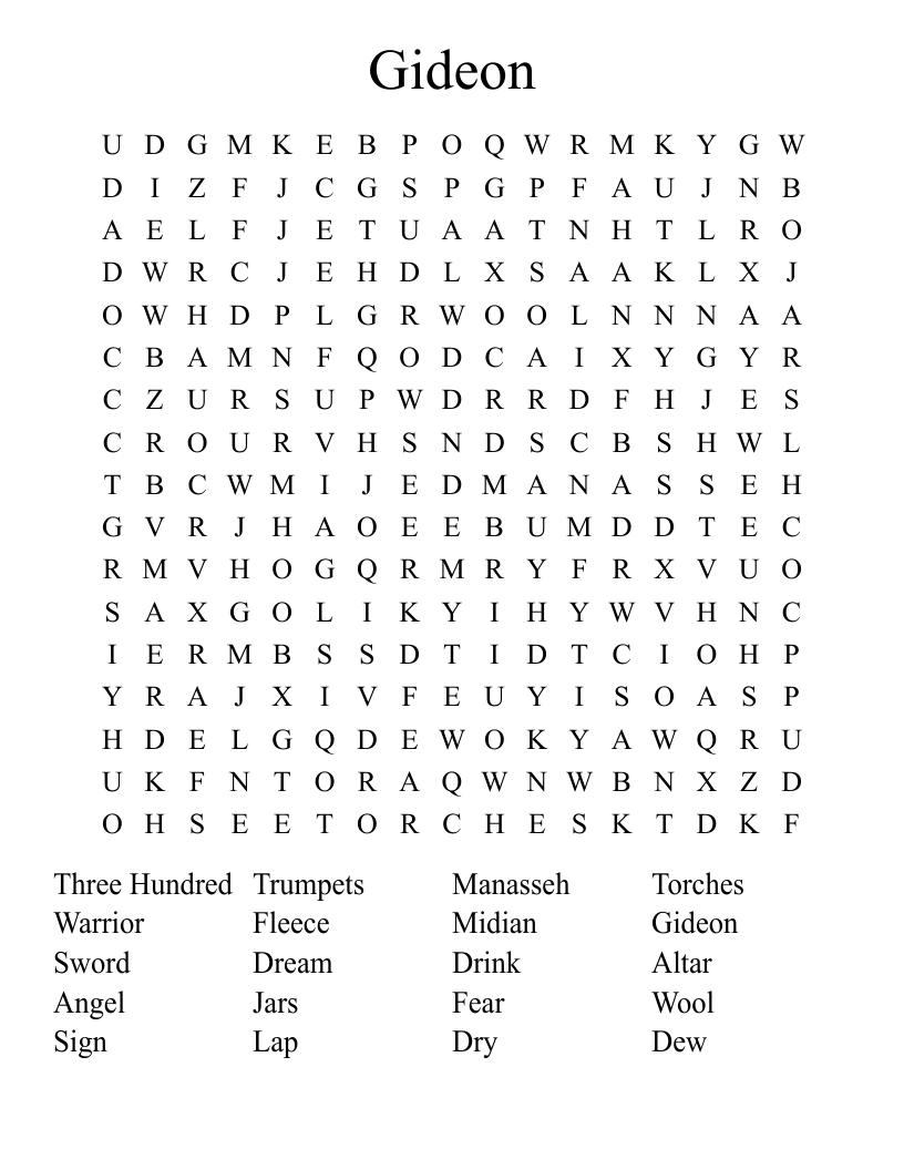 Gideon Word Search