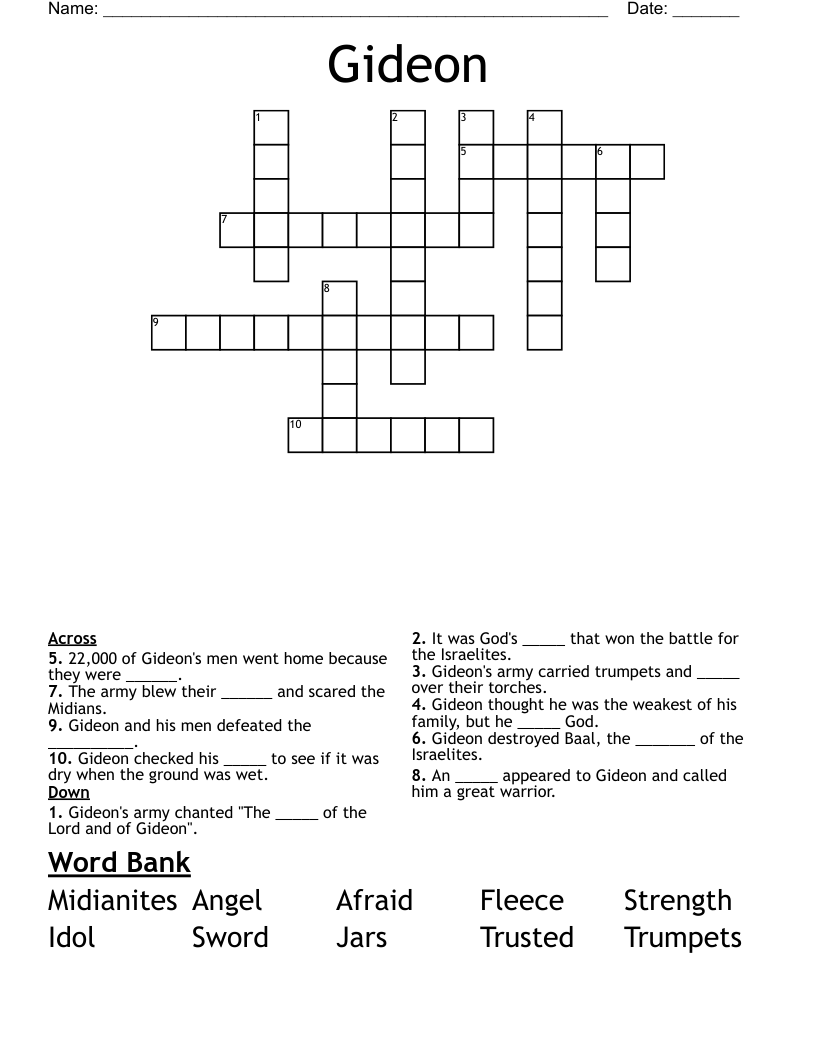 Gideon Crossword