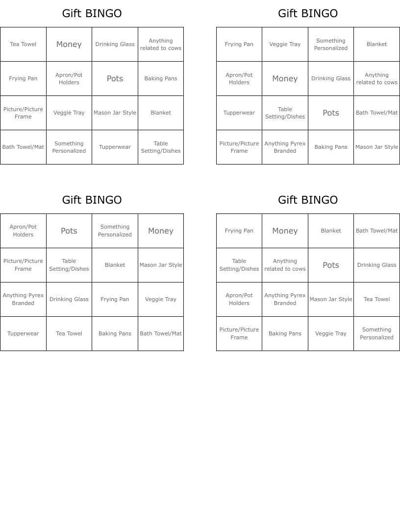 Gift BINGO