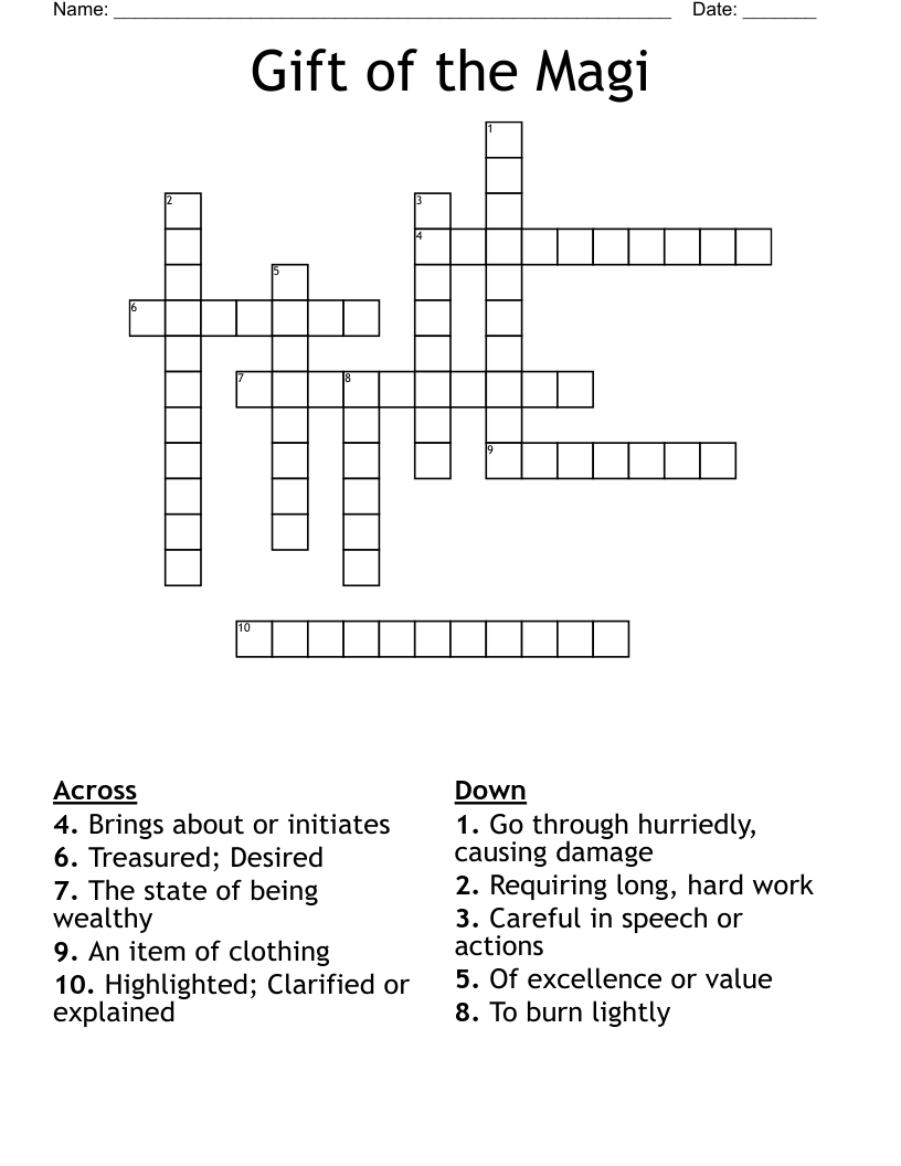 Gift of the Magi Crossword