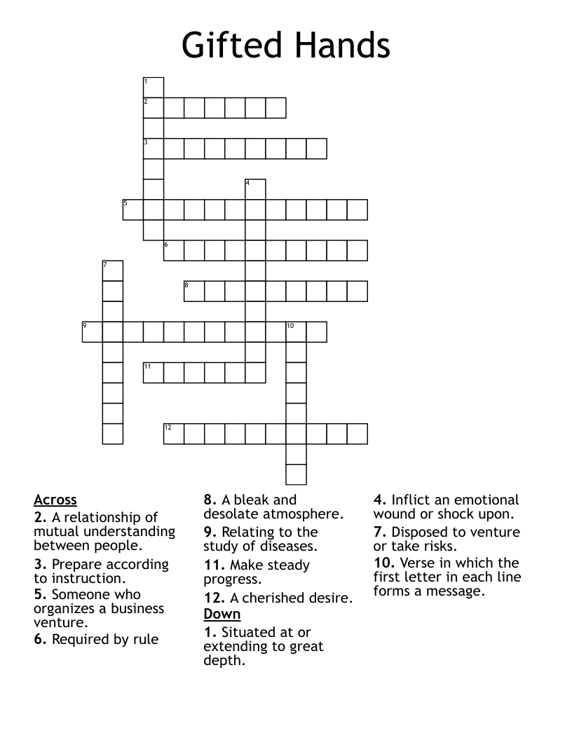 Gifted Hands Crossword