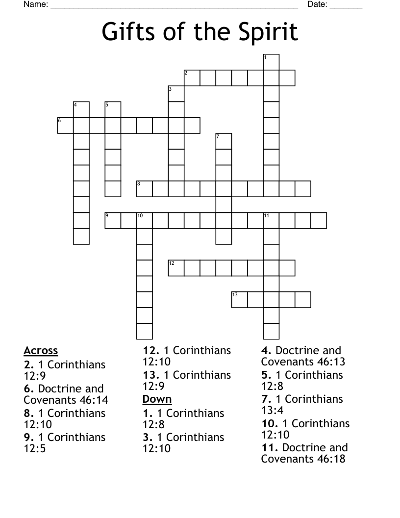 Gifts of the Spirit Crossword