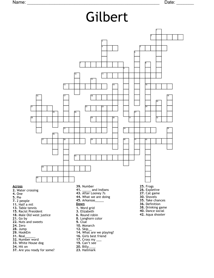 Gilbert Crossword
