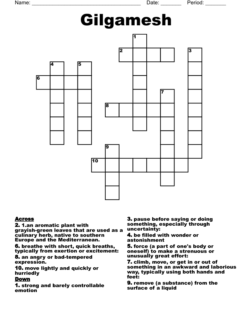 Gilgamesh Crossword