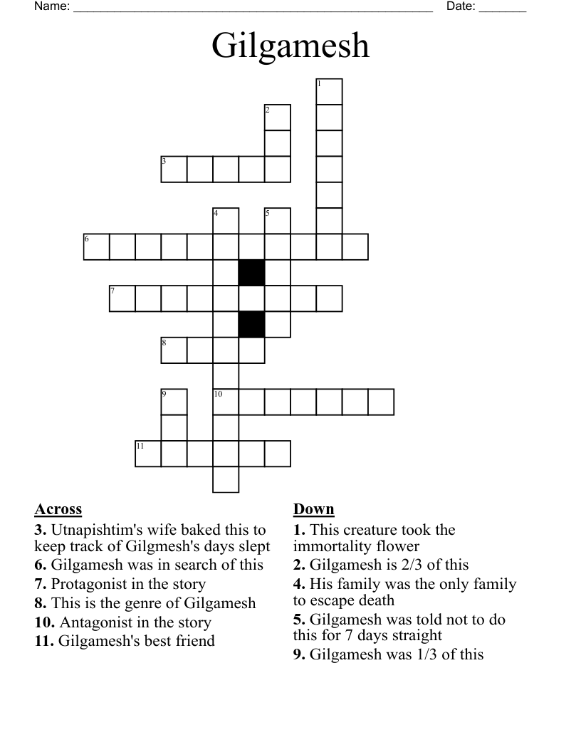 Gilgamesh  Crossword