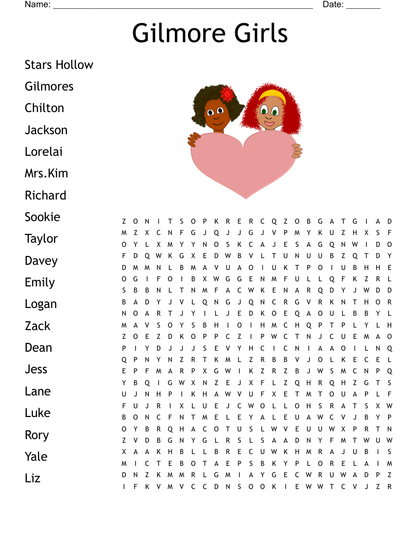Gilmore Girls Word Search