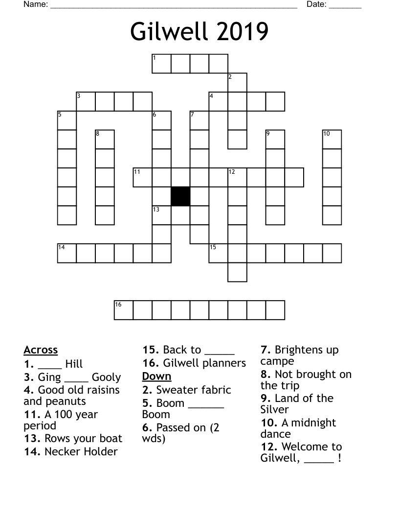 Gilwell 2019 Crossword