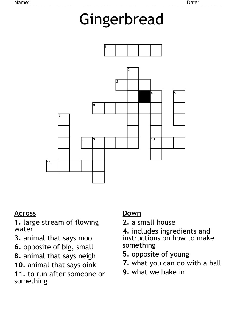 Gingerbread Crossword