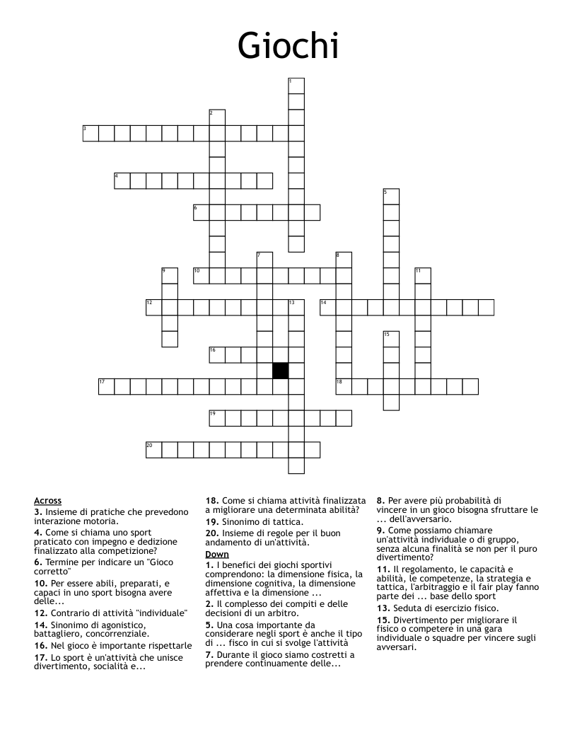 Giochi Crossword