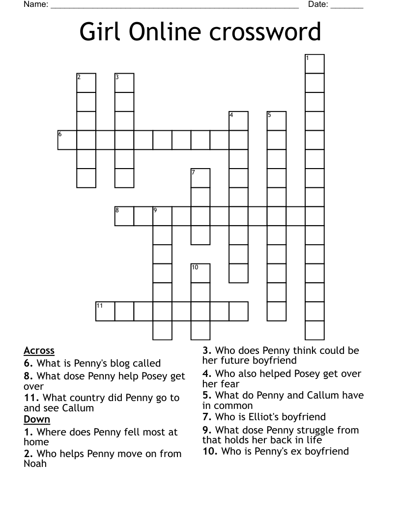 Girl Online crossword 