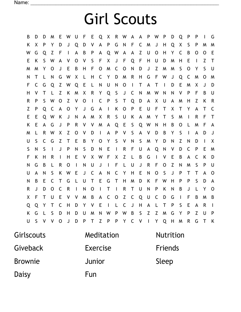 Girl Scouts Word Search