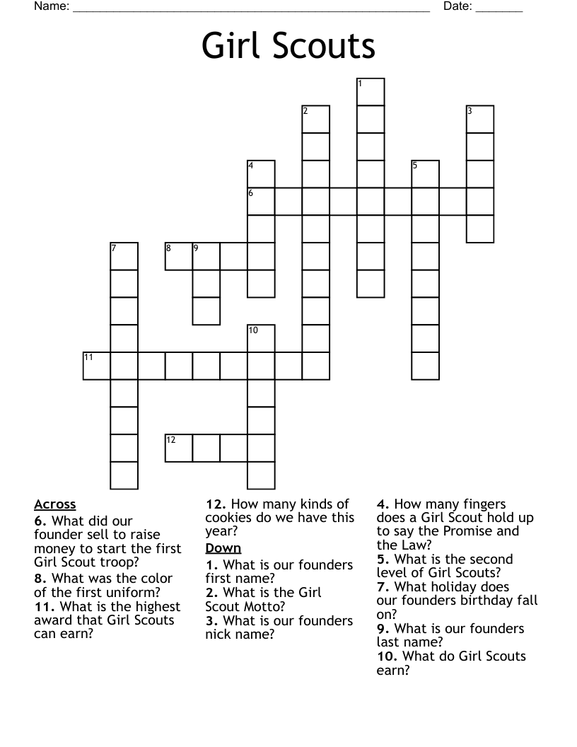 Girl Scouts Crossword