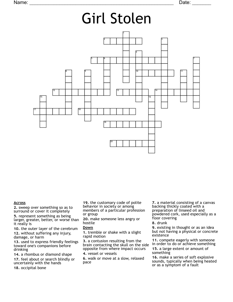 Girl Stolen Crossword