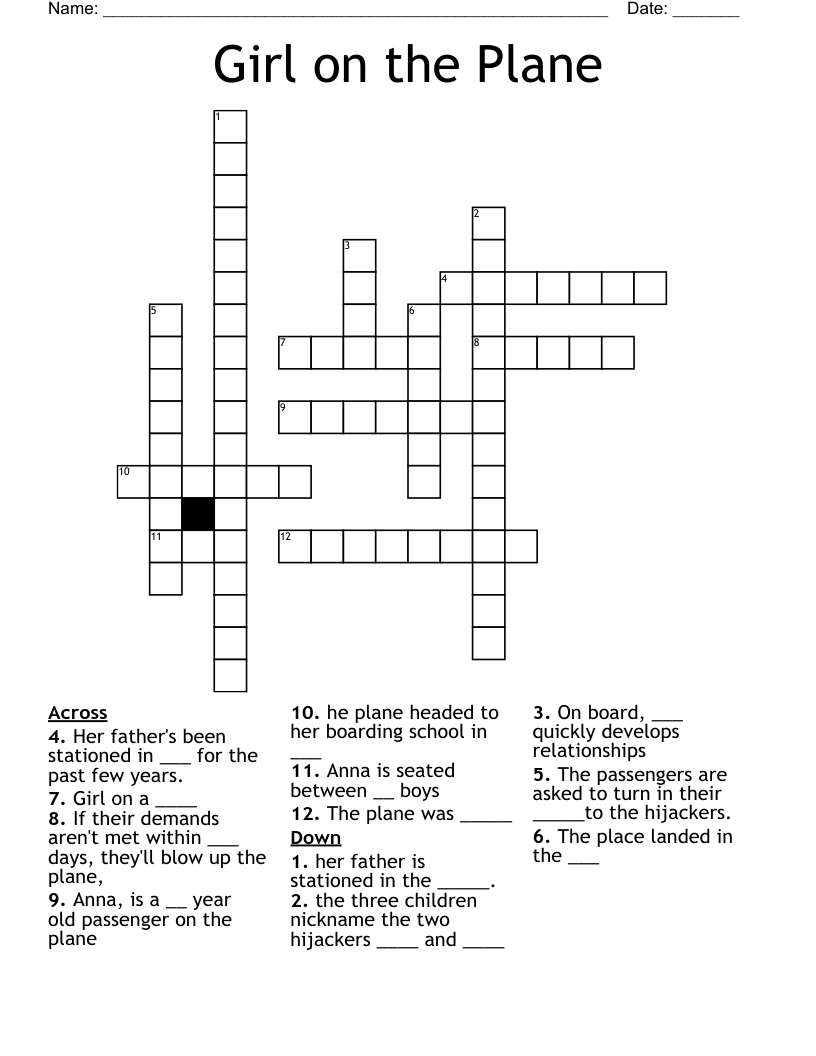 Girl on the Plane Crossword