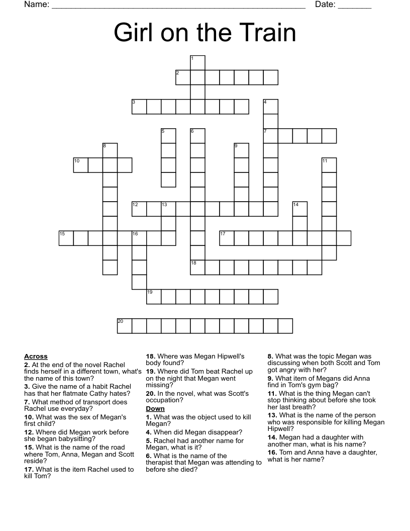 Girl on the Train Crossword