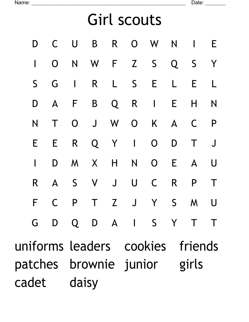 Girl scouts Word Search