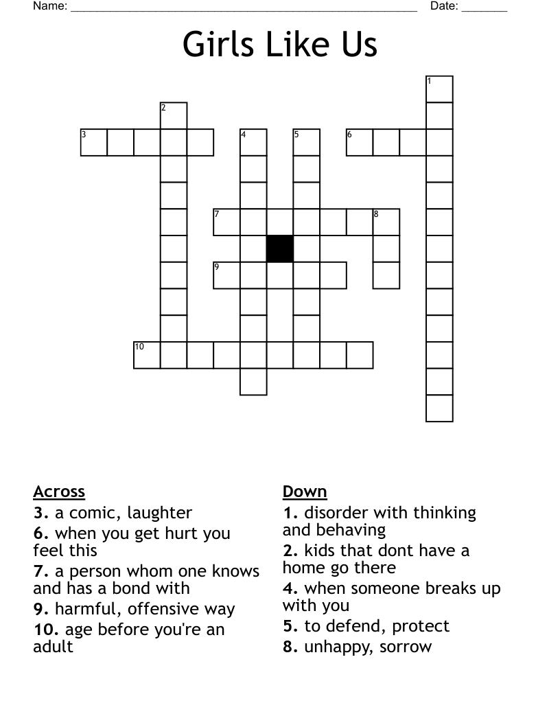 Girls Like Us Crossword