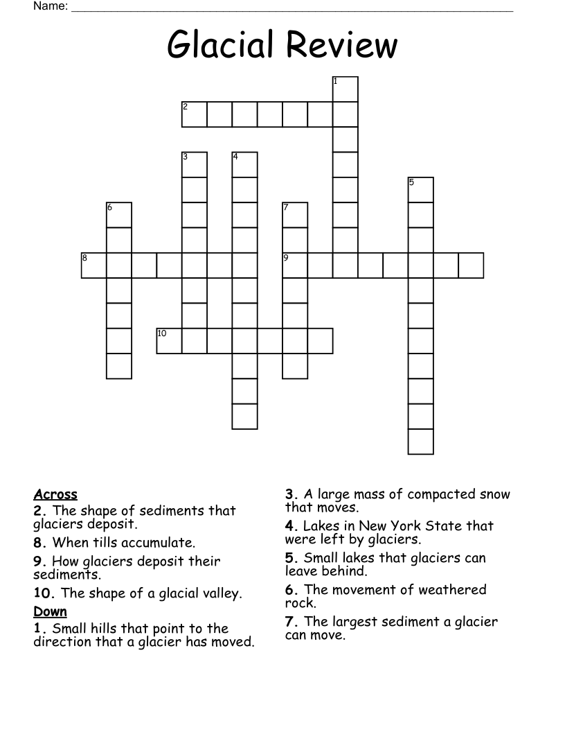 Glacial Review Crossword