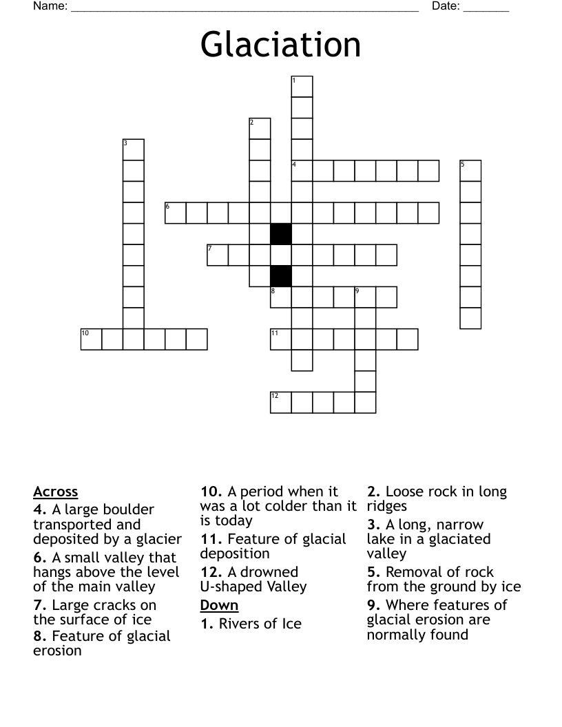 Glaciation Crossword