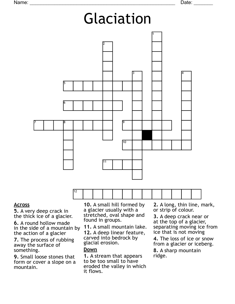 Glaciation Crossword