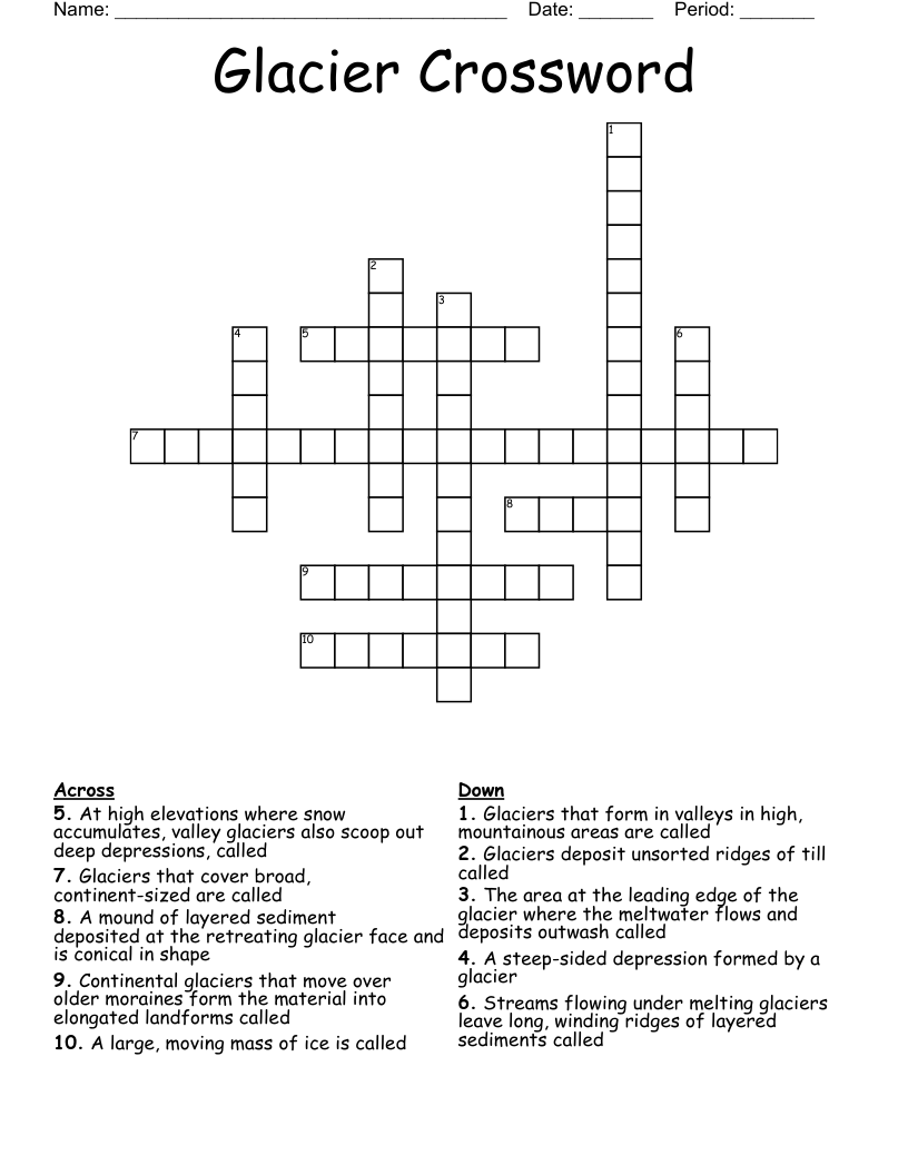 Glacier Crossword