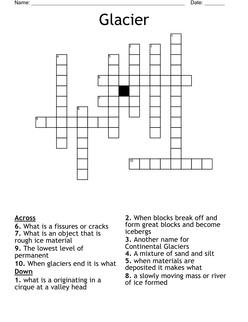 Glacier  Crossword