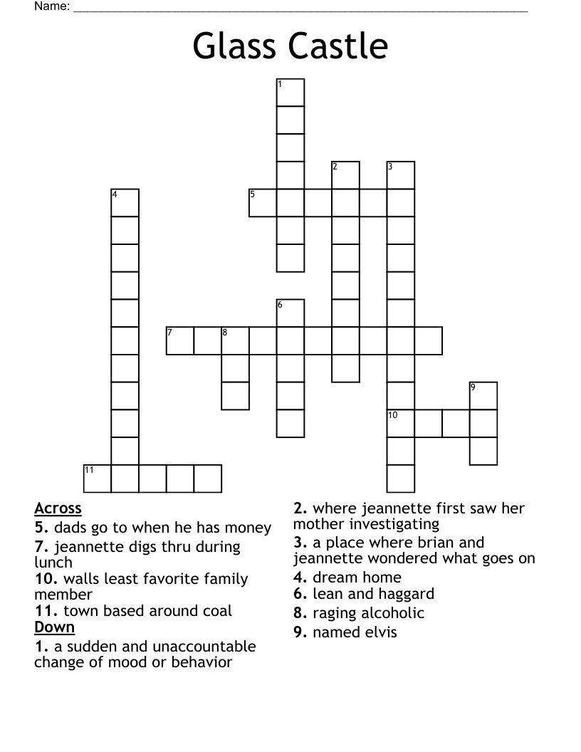 Glass Castle Crossword