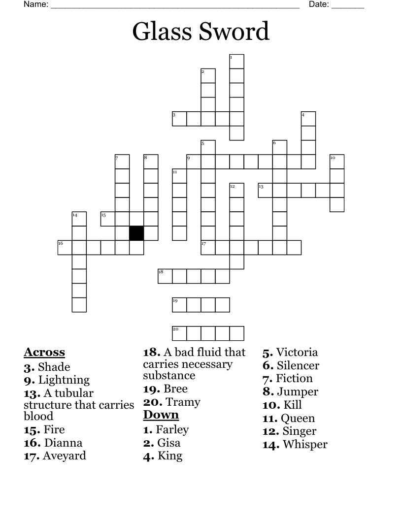Glass Sword Crossword