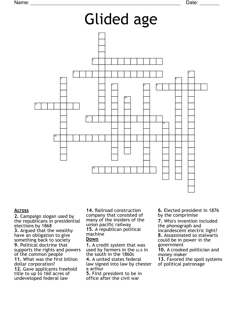 Glided age Crossword