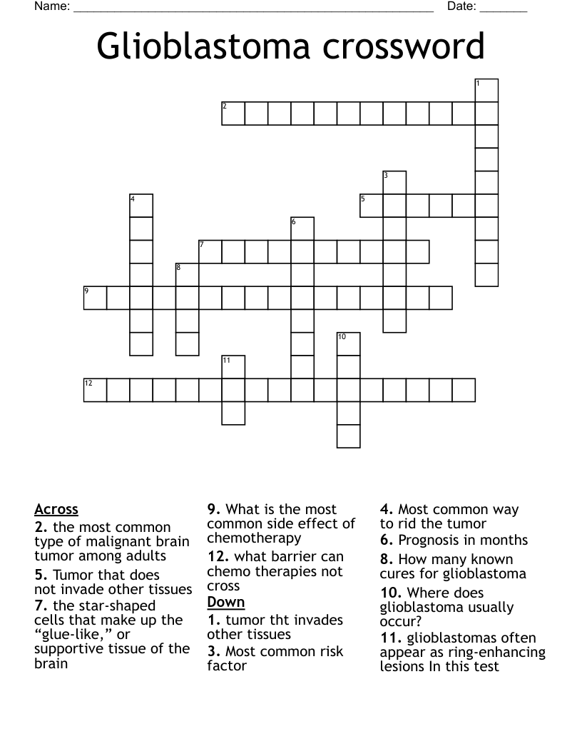 Glioblastoma crossword